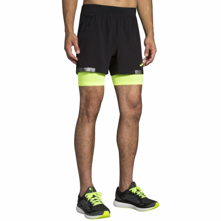 Men'S Running Apparel * | Carbonite 5 2-In-1 Short Brooks New