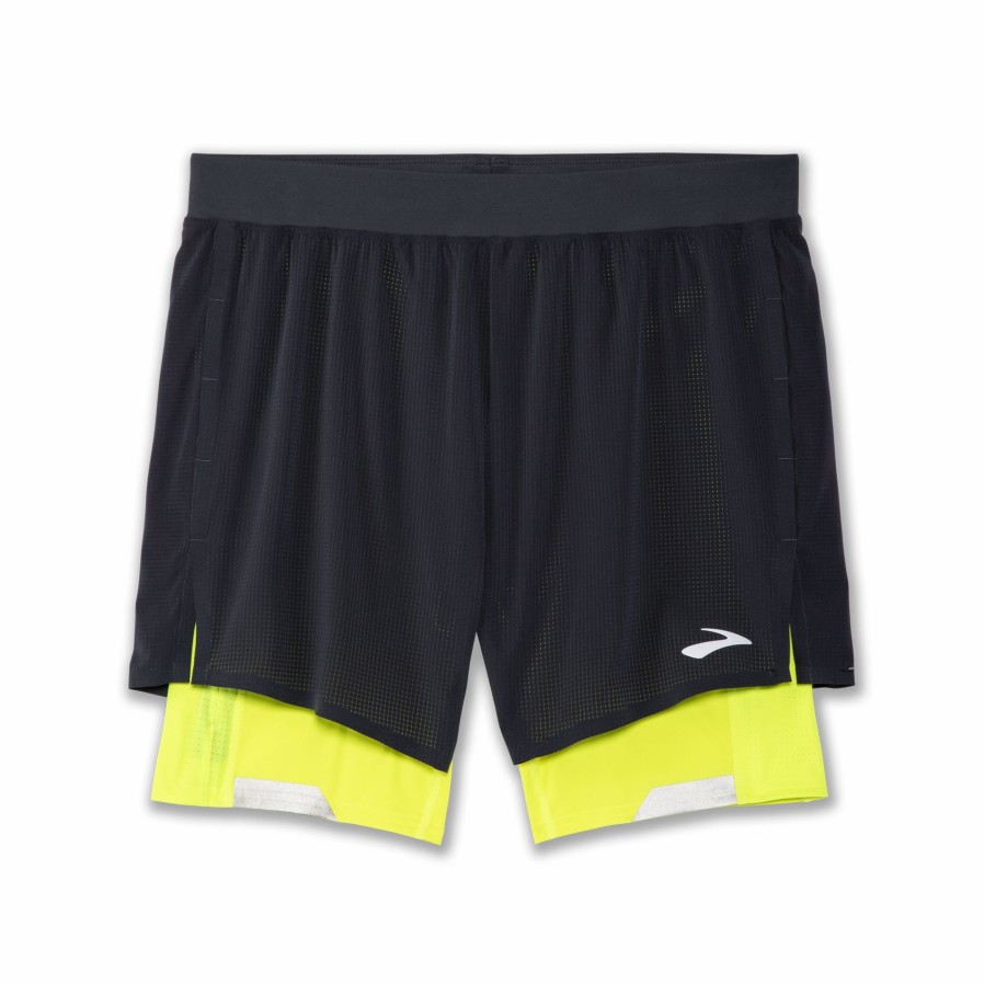 Men'S Running Apparel * | Run Visible 5 2-In-1 Short Brooks New Threads