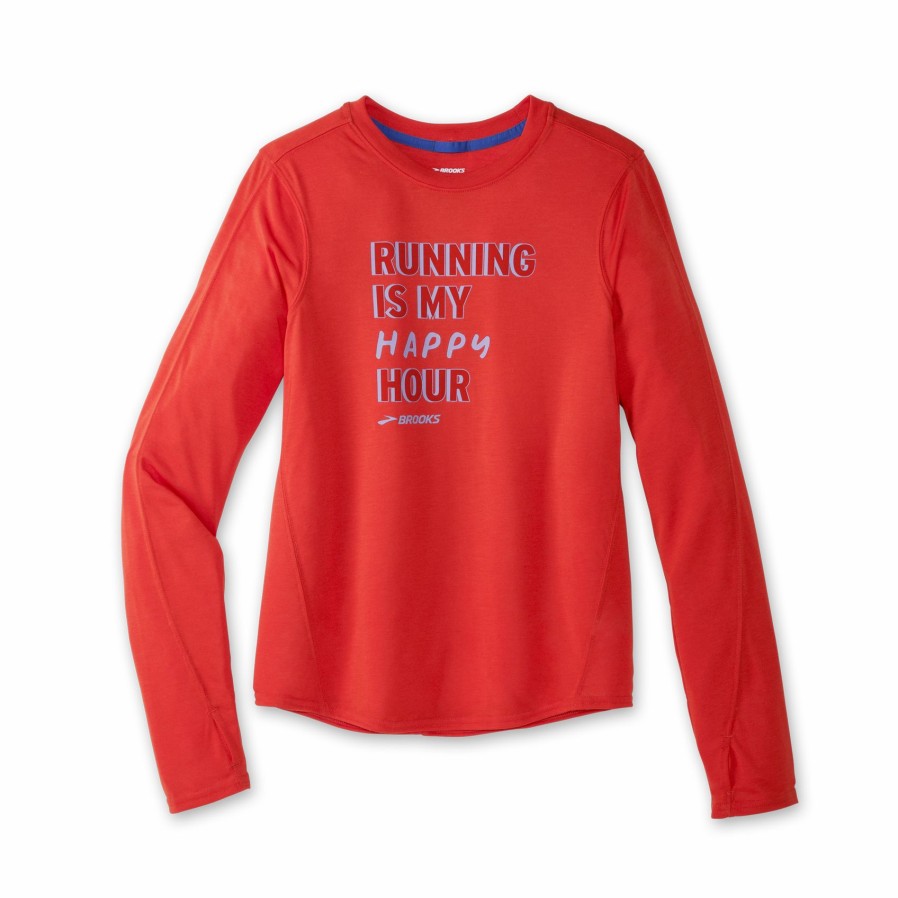 Women'S Running Apparel * | Distance Graphic Long Sleeve Brooks Discount Online