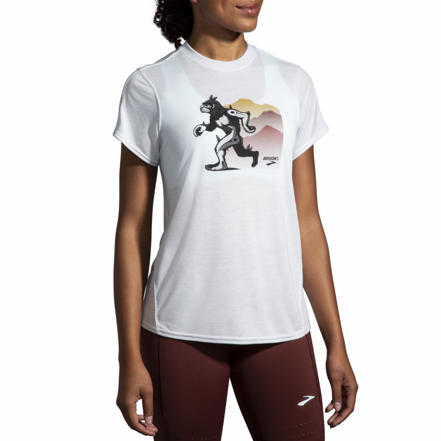 Women'S Running Apparel * | Distance Graphic Short Sleeve Brooks Hot Sell