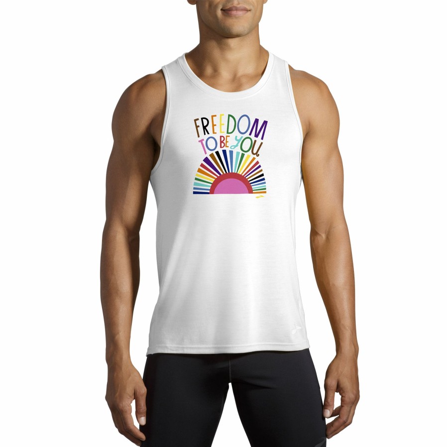 Men'S Running Apparel * | Distance Graphic Tank Brooks Outlet