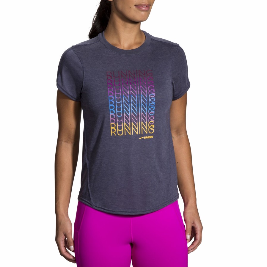 Women'S Running Apparel * | Distance Graphic Short Sleeve Brooks Discount