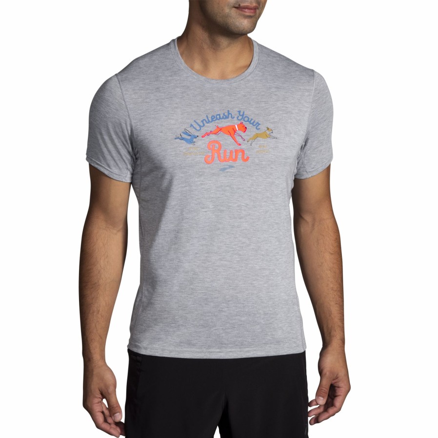 Men'S Running Apparel * | Distance Graphic Short Sleeve Brooks Tendy Style